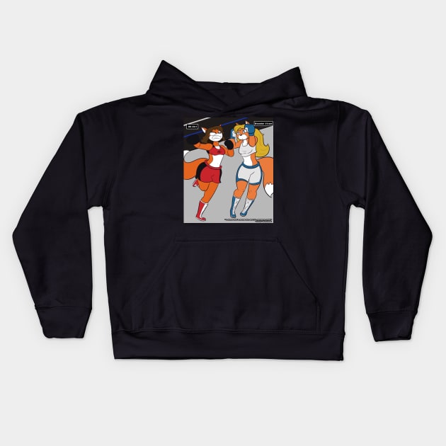 Foxy Boxing- AK Girl v Wondervixen (Art by HM Studios) Kids Hoodie by Reynard City